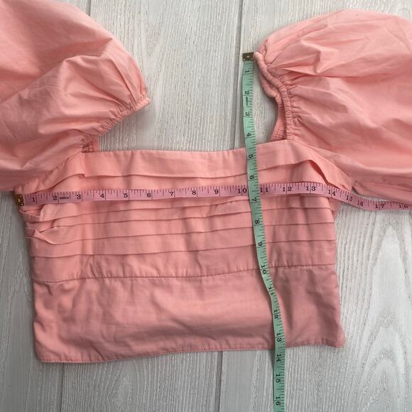 Abercrombie & Fitch Women's Pink Puff Sleeve Crop Top Size Small - Picture 5 of 10
